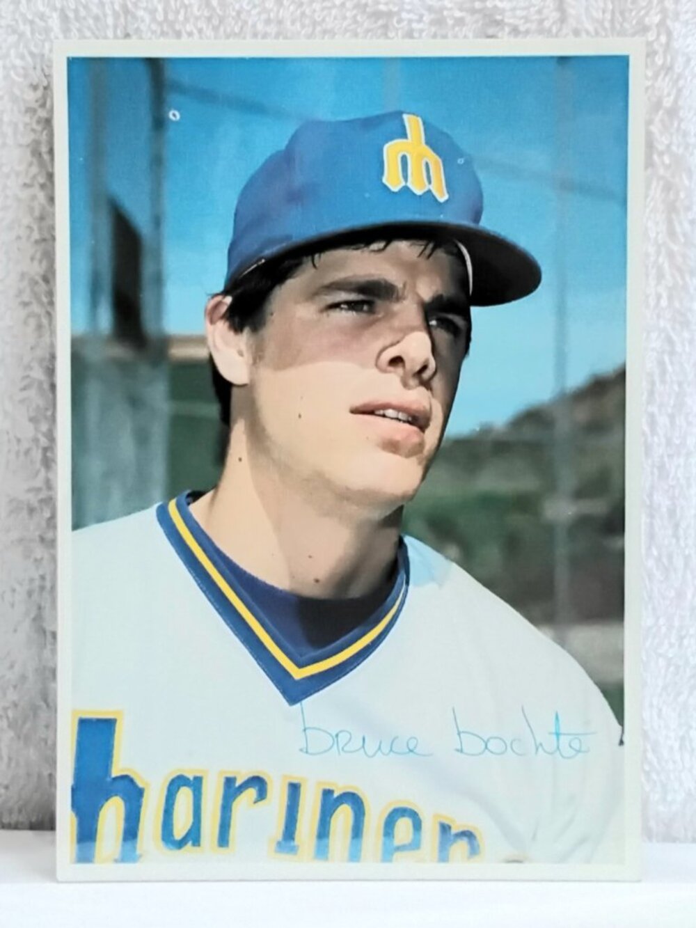 3/$25 VG/E 1980 Topps 5" x 7" Bruce Bochte Jumbo MLB Signature Card 55!!